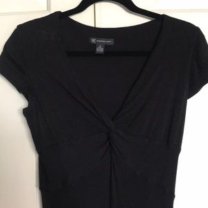 Black V neck maxi dress